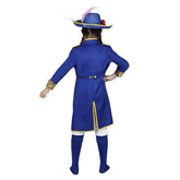Kids Children Princess Peach: Showtime! 2024 Swordman Peach Blue Outfits Cosplay Costume Halloween Carnival Suit